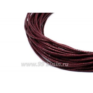 Шнур вощеный 1 мм цвет марсала 6 метров/упаковка