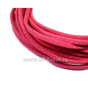 Шнур искусственный "Замша" 2,5*1 мм цвет персидский розовый 3 отрезка по 1 метру/упаковка