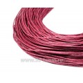Шнур вощёный 1 мм, цвет темно-розовый, в пасме, 100% хлопок около 68 метров