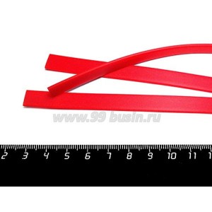 Шнур латексный ПЛОСКИЙ 10*2 мм, цвет красный, 3 отрезка по 18 см/упаковка