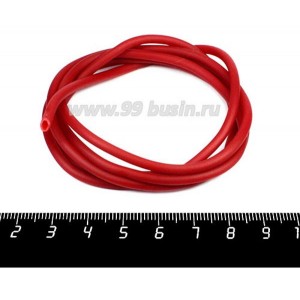 Шнур латексный полый 3 мм цвет красный 1 метр/упаковка