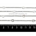 Цепочка нержавеющая сталь (stainless steel) звено 2,5*2 мм с сердечками 5*6 мм, 1 метр/упаковка