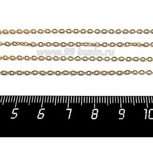 Цепочка 2*1,5 мм, нержавеющая сталь, покрытие оксид титана, цвет античное золото, 1 метр/упаковка Цепочка 2*1,5 мм, нержавеющая сталь, покрытие оксид титана, цвет античное золото, 1 метр/упаковка
