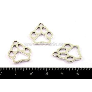 Подвеска Лапка силуэт 20*16,5 мм, цвет старое серебро 6 штук/упаковка