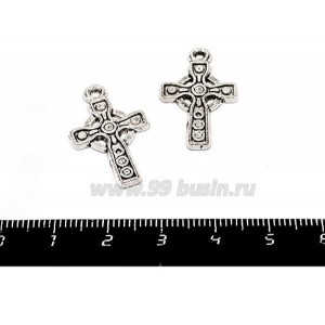 Подвеска Кельтский крест 25*14 мм цвет старое серебро 2 штуки/упаковка Подвеска Кельтский крест 25*14 мм цвет старое серебро 2 штуки/упаковка