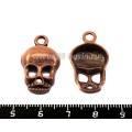 Подвеска Череп высоколобый , 27*15 мм, цвет  медь, 1 штука