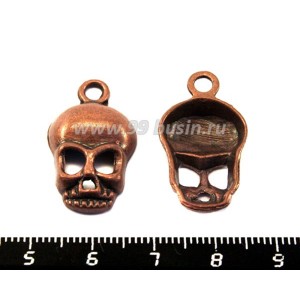 Подвеска Череп высоколобый , 27*15 мм, цвет медь, 1 штука Подвеска Череп высоколобый , 27*15 мм, цвет медь, 1 штука