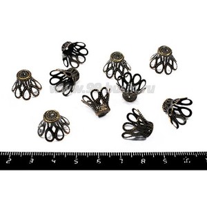 Колпачок ажурный 15*15*12 мм, цвет бронза 10 штук/упаковка