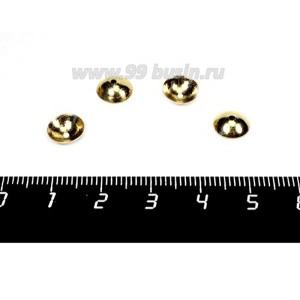 Шапочка для бусин ювелирная Лаконичная 8*2,5 мм, позолоченная 0,45 мкн 2 штуки/упаковка