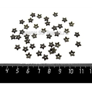 Шапочка для бусин маленькая "Звездочка", размер 6*1,5 мм, цвет бронза 40 штук/упаковка Шапочка для бусин маленькая "Звездочка", размер 6*1,5 мм, цвет бронза 40 штук/упаковка