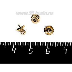 Шапочка подвеска ювелирная со штифтом Цветок 7*6 мм, позолота 0,45 мк, гипоалергенные, пр-во Россия 1 штука
