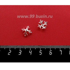 Шапочка для бусин ювелирная Королевская 10*6 мм, для бусины диаметром 8 мм, посеребрение 12 мкн, 1 штука Шапочка для бусин ювелирная Королевская 10*6 мм, для бусины диаметром 8 мм, посеребрение 12 мкн, 1 штука