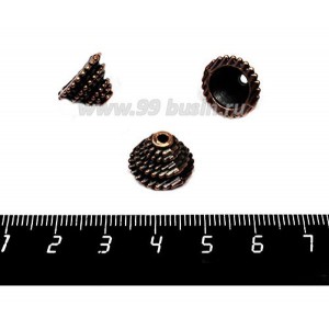 Колпачок для бусин Шестерёнки 12*12*8 мм цвет старая медь 1 штука