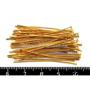 Пины гвоздики 40*0,8 мм золотистые 40 шт/упак