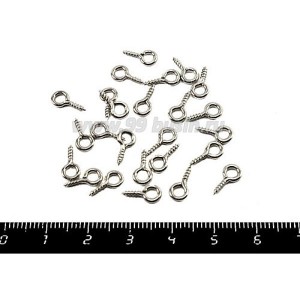 Штифты с резьбой Большие 10*4 мм, цвет никель 50 штук/упаковка