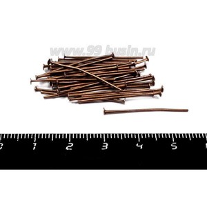 Пины гвоздики 26*0,8 мм цвет старая медь 40 штук/упаковка Пины гвоздики 26*0,8 мм цвет старая медь 40 штук/упаковка
