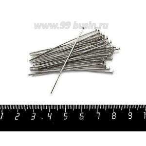 Пины гвоздики 50*0,8 мм цвет никель 40 штук/упаковка