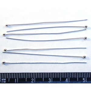 Пин с шаровой головкой 50*0,5 мм светлое серебро 50 штук/упак