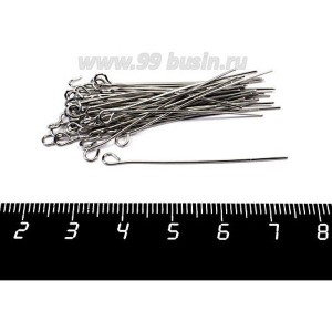 Пины с колечком 40*0,6 мм нержавеющая сталь (stainless steel) 40 штук/упак