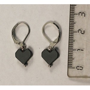 Серьги из гематита "сердечки"
