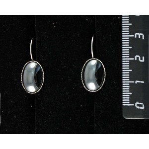 Cерьги из гематита, овал 14х10мм, замок петелька