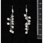 Серьги из лунного камня, шарик 4.5мм огранка, на цепочке