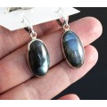 Кольцо и серьги из лабрадорита, овал 24х12мм р-р 18-19