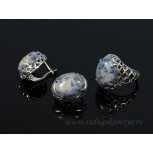 Кольцо и серьги из лазурита, овал 16х12мм