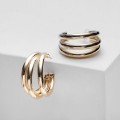 Серьги-кольца "Тринити" d=3, цвет золото (бижутерный сплав)