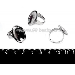 Основа для кольца Овал с Каймой, площадка вогнутая 20*13 мм, цвет никель, 3 штуки/упаковка Основа для кольца Овал с Каймой, площадка вогнутая 20*13 мм, цвет никель, 3 штуки/упаковка