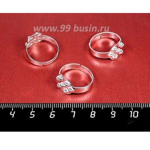 Основа для кольца 7 петель цвет светлое серебро 3 штуки/упаковка