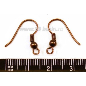 Швензы с шариком цвет медь 10 пар/упак