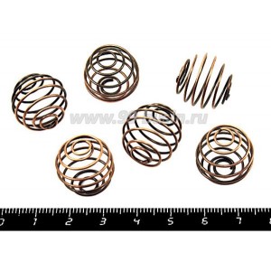 Ловушка для бусин 18*18 мм, цвет медь,  4 штуки/упаковка