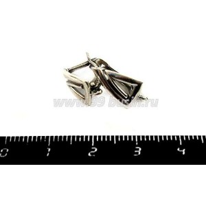 Швензы ювелирные Лабиринт 16*9*8 мм, оксидированное посеребрение 12 микрон, гипоаллергенные 1 пара, производство Россия