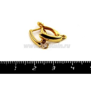 Швензы ювелирные № 50, 17*10*4 мм, позолоченные, 1 пара, производство Россия