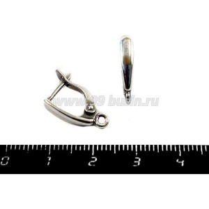 Швензы ювелирные № 8, 17*10*3 мм, оксидированное посеребрение 12 мкн 1 пара, гипоаллергенные, произв. Россия