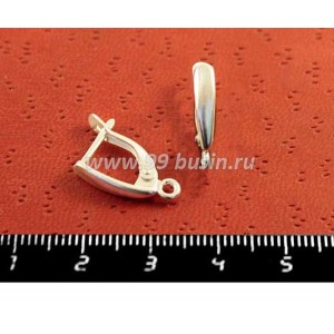 Швензы ювелирные № 8, 17*10*3 мм, посеребрение 12 мкн, 1 пара, производство Россия