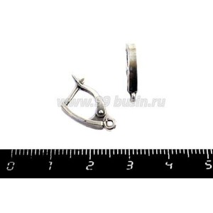 Швензы ювелирные № 10, 16*10*3 мм, посеребренные, оксидированные, 1 пара, производство Россия
