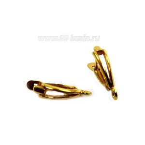 Швензы ювелирные Геометрия, 18*11 мм, позолоченные 0,45 мк, 1 пара, производство Россия