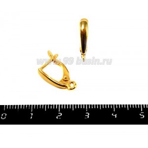 Швензы ювелирные № 8, 17*10*3 мм, позолоченные, 1 пара, производство Россия