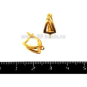 Швензы ювелирные Лабиринт, 16*9*8 мм, позолоченные 0,45 мк, 1 пара, производство Россия