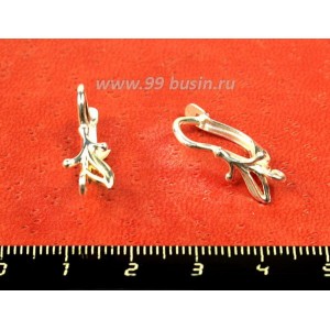 Швензы ювелирные Веточка 21*8 мм, посеребрение 12 мкн, 1 пара производство Россия