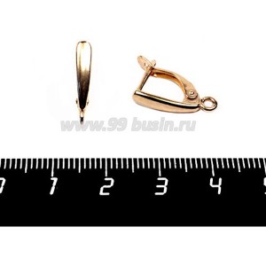 Швензы ювелирные № 8, 17*10*3 мм, розовая позолота 0,45 мкн 1 пара, гипоаллергенные, произв. Россия