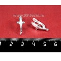 Швензы ювелирные Королевская Лилия 19*8 мм, посеребренные, гипоалергенные, производство Россия 1 пара