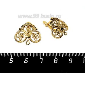 Швензы ювелирные Роскошь 19*17 мм, позолота 0,45 мк , 1 пара, производство РОССИЯ
