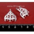 Швензы ювелирные Купол 22*25 мм, посеребрение 12 мкн 1 пара Россия