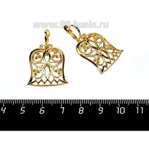 Швензы ювелирные Императрица 35*23 мм, позолоченные 0,45 мк , 1 пара, производство РОССИЯ