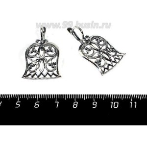 Швензы ювелирные Императрица 35*23 мм, оксидированное посеребрение 12 мкн, 1 пара, пр-во Россия