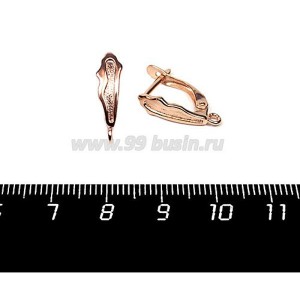 Швензы ювелирные Вспышка 17*5 мм, розовая позолота 0,45 мк, 1 пара, Россия Швензы ювелирные Вспышка 17*5 мм, розовая позолота 0,45 мк, 1 пара, Россия