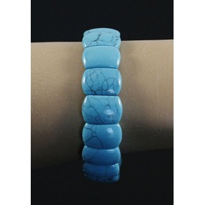 Браслет из бирюзы(имитация) (длина браслета 18 см, размер звена 15х11 мм)